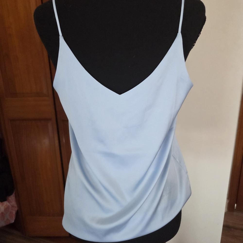 Light Blue Spaghetti Strap V-Neck Cami Top